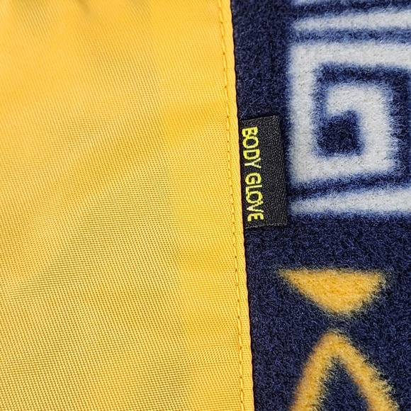 Body Glove Full-Zip Fleece Jacket Mens Size‎ Large Blue Yellow Pocket Sweatshirt - Picture 5 of 16